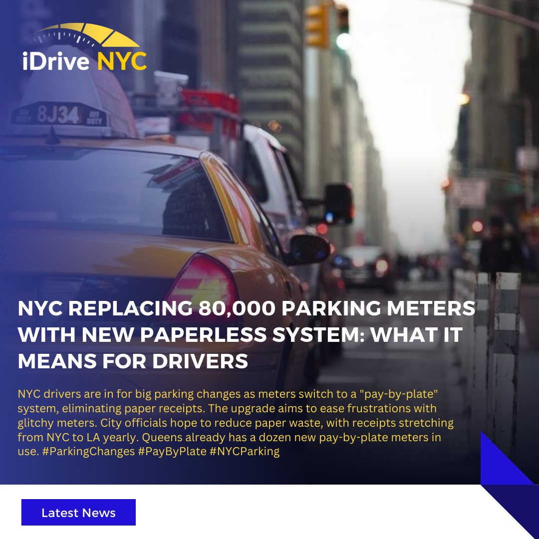 🚗 Big changes ahead for NYC drivers with the switch to a 'pay-by-plate' parking system! Say goodbye to paper receipts and hello to smoother parking experiences. Let's drive towards a greener, more efficient future!

#NYCParking #PayByPlate #GreenCity #ParkingUpgrade