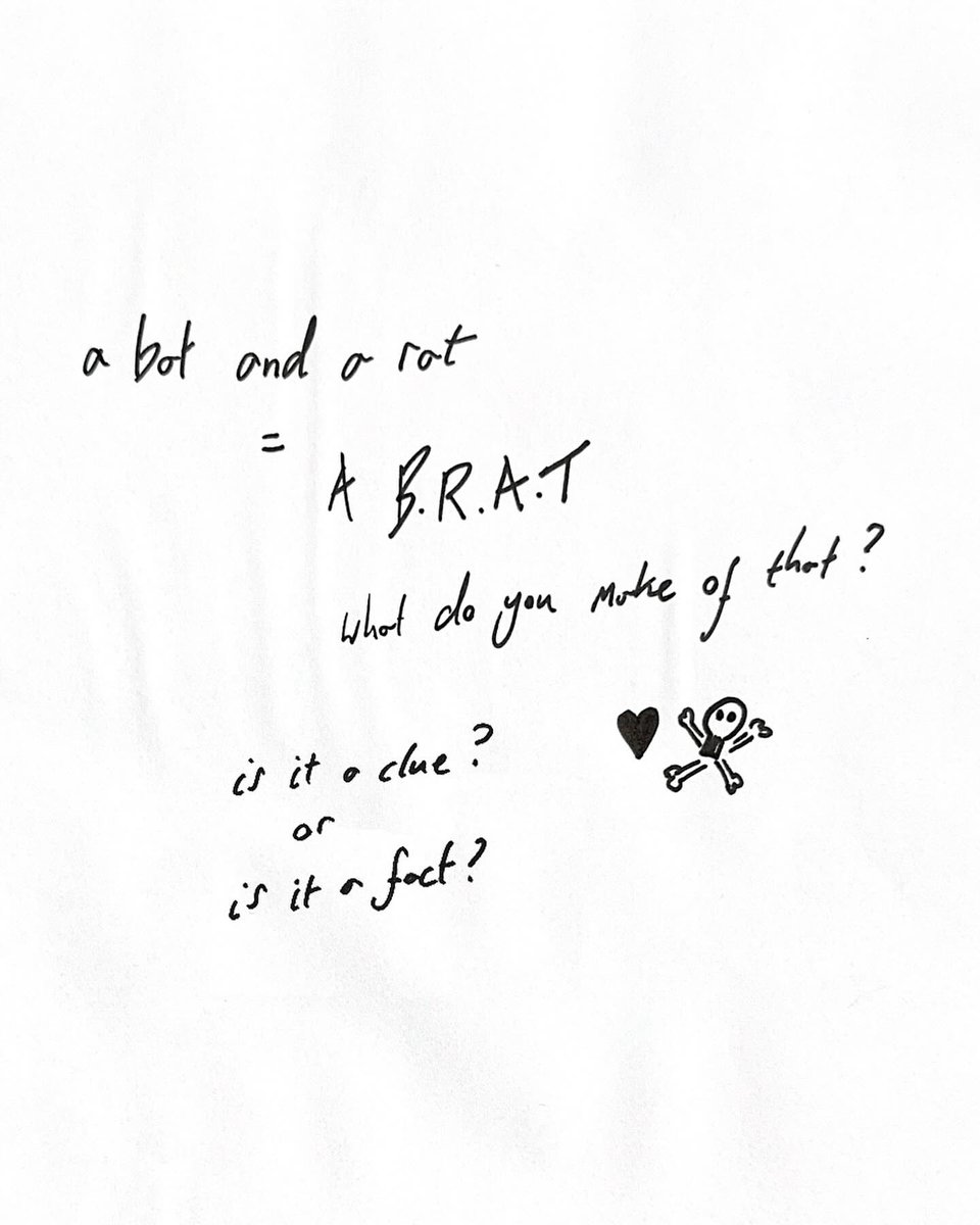 yungblud's tweet image. a bat and a rat = a B.R.A.T

what do you make of that?