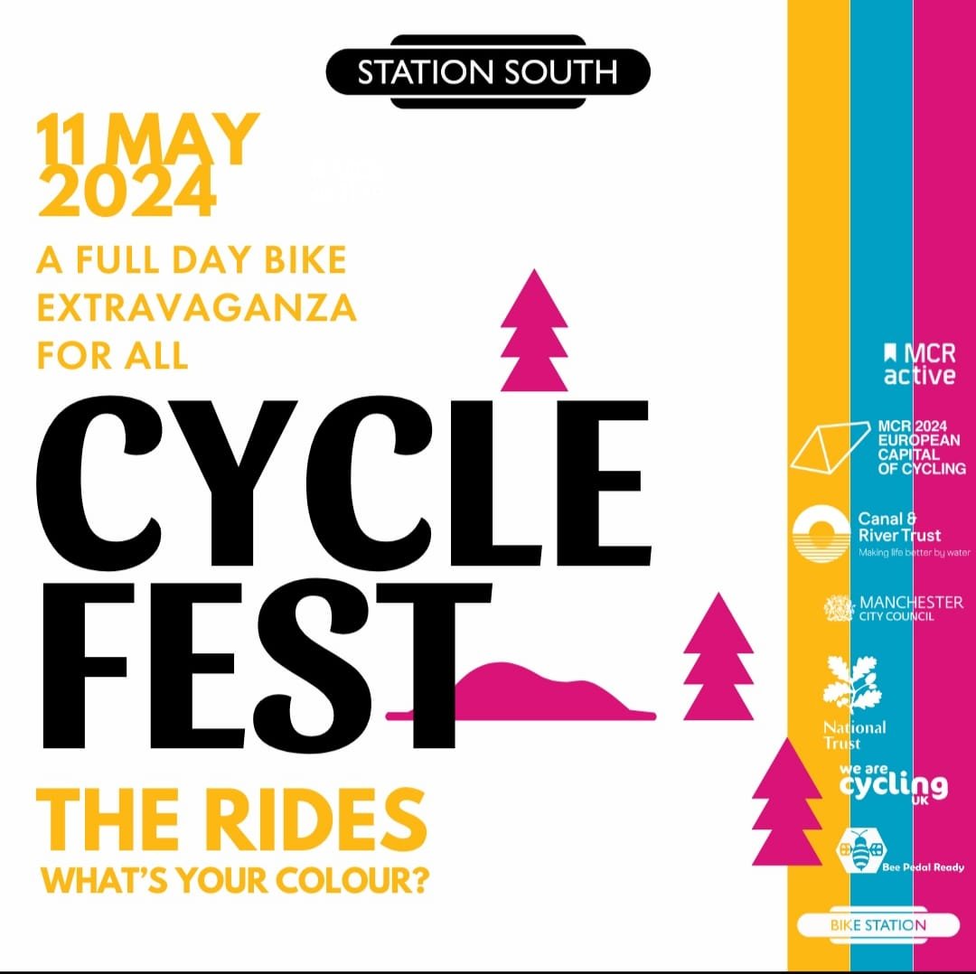 On 11th May we will be supporting Station South with Cycle Fest as part of the MCR 2024 European Capital of Cycling #pedalmorein2024 To find out more and book onto a ride visit: eventbrite.co.uk/.../cycle-fest…...