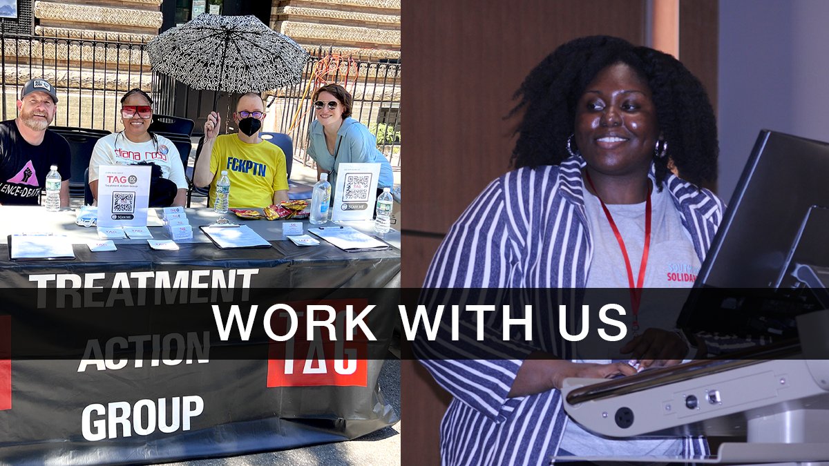 Come work with TAG! We're hiring a new administrator who will handle bookkeeping duties and administer payroll, scheduling, and other office tasks. Applicants must be NYC-based. Learn more + apply here: treatmentactiongroup.org/about-us/work-…