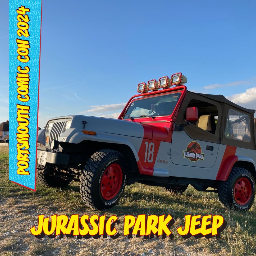 ✨ WHAT'S ON AT THIS YEARS CON - JURASSIC PARK JEEP ✨ And another treat for you Jurassic Park fans!!! Bailey's Jurassic Jeep will be here with their brilliant Jeep, ready for pictures and adventures! 🦖🦕