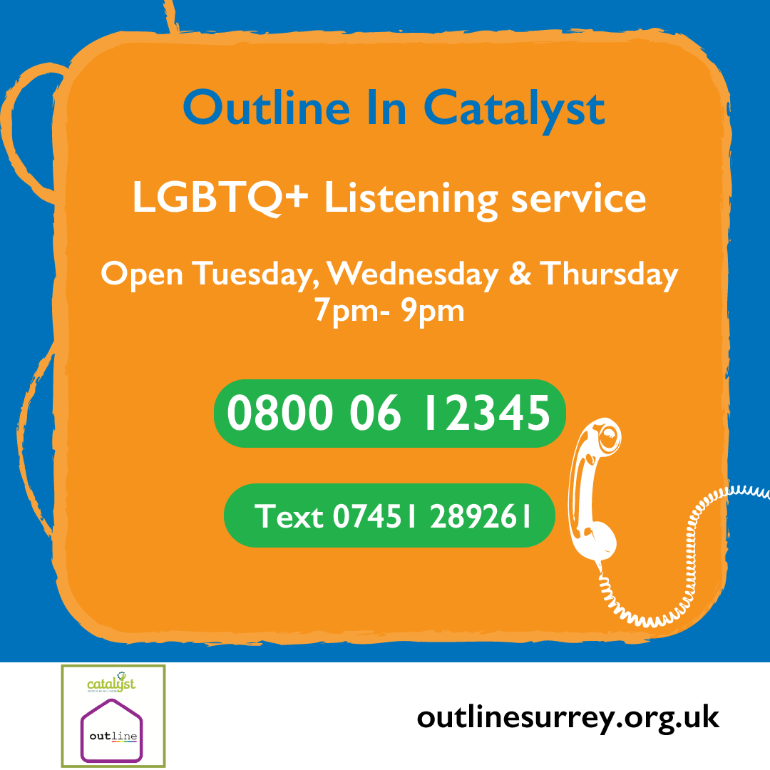 Lines open soon! ⬇️ 7pm-9pm every Tuesday, Wednesday and Thursday! Our #LGBTQ+ Listening Service is here to answer questions, provide emotional support and give advice on how to start a conversation about sexuality and gender. Give us a call 📞 #CatalystSupport #Surrey