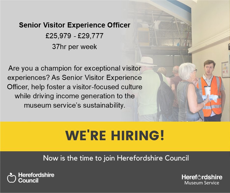 ✳️ 🏰Job vacancy - Senior Visitor Services Officer🏰 ✳️ 

This is an exciting opportunity for to join an amazing team. Could this be the job for you? 

Closes 21 April 

➡️ orlo.uk/D5iXL

#herefordshire #museums #jobs