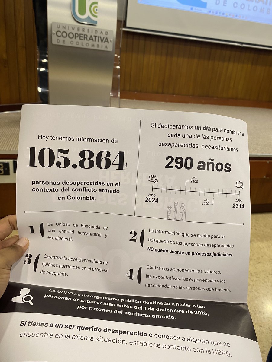 “Si dedicamos un día a nombrar a cada una de las personas desaparecidas de nuestro país, necesitaríamos 290 años”.

Una pequeña relación de los desaparecidos en el departamento de #Córdoba. 
#Porcieloytierra @UBPDcolombia