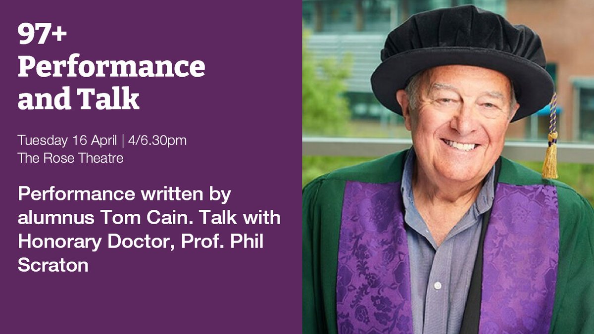 As part of our 90 years in Ormskirk anniversary, we're welcoming alumnus @TomCainTheatre & Honorary Doctor, Prof Phil Scraton, back to campus for 97+, based on the 1989 Hillsborough Disaster. Tickets for the 4pm performance can be booked by emailing: coporateevents@edgehill.ac.uk