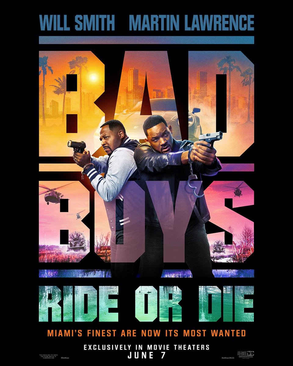 A new poster for Adil El Arbi and Bilall Fallah's 'BAD BOYS: RIDE OR DIE' has been released.

#BadBoysRideOrDie stars Will Smith, Martin Lawrence, Vanessa Hudgens, Alexander Ludwig, Eric Dane, Jacob Scipio, and Ioan Gruffudd.

Coming to theaters on June 7.