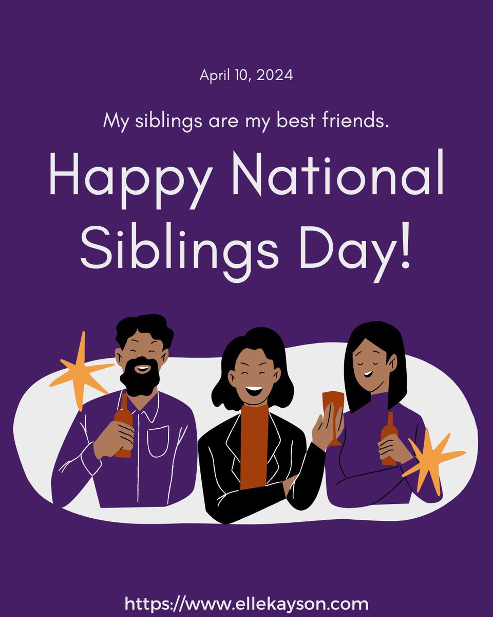 [LATE POST] Yesterday was National Siblings Day, and I forgot to post this! Happy (belated) Siblings Day, especially to my sister & brother! Blood or fictive kin, our siblings are often our best friends. ❓Who's your favorite bookish siblings? #ellekayson #nationalsiblingsday