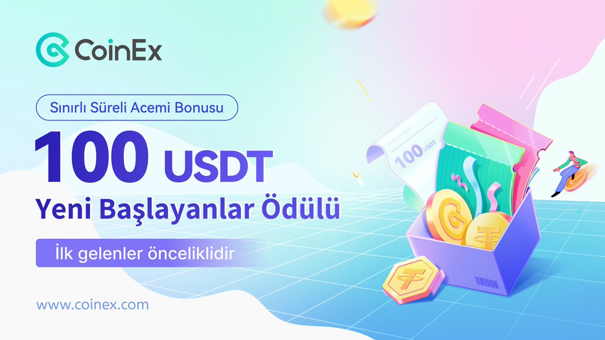 Yeni etkinlik 🥳 Detaylar aşağıda 👇👇 #CoinEx'ten Yeni Başlayanlar için Bonus 📍Kaydol ve $100 $USDT Kazan 📍 Hemen katıl: coinex.com/s/4K7Z 📍Son tarih: 20 Nisan, 2024 📍Ayrıntılar: coinex.com/s/4K0U