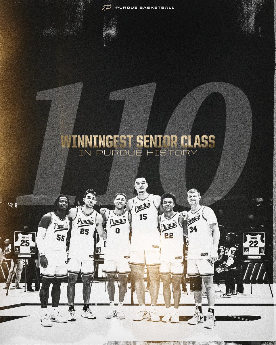 1️⃣1️⃣0️⃣-2️⃣9️⃣

Most wins by a senior class in Purdue history.
