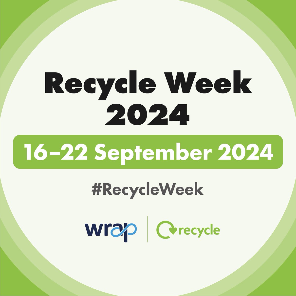 We are really excited to announce that Recycle Week 2024 will take place from 16 to 22 September, so save the date in your diary! Watch this space for more details coming soon. #RecycleWeek