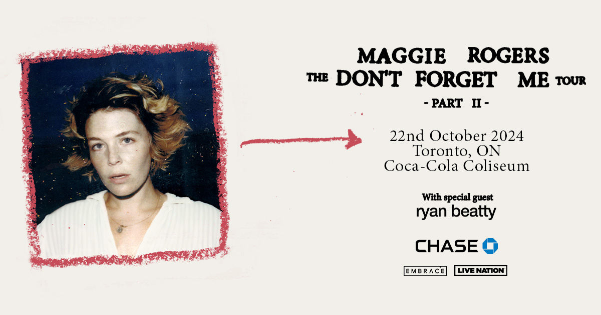 Just announced! @MaggieRogers with Ryan Beatty at Coca-Coliseum on October 22nd! Tickets on-sale Friday, April 26. bit.ly/49xvN20