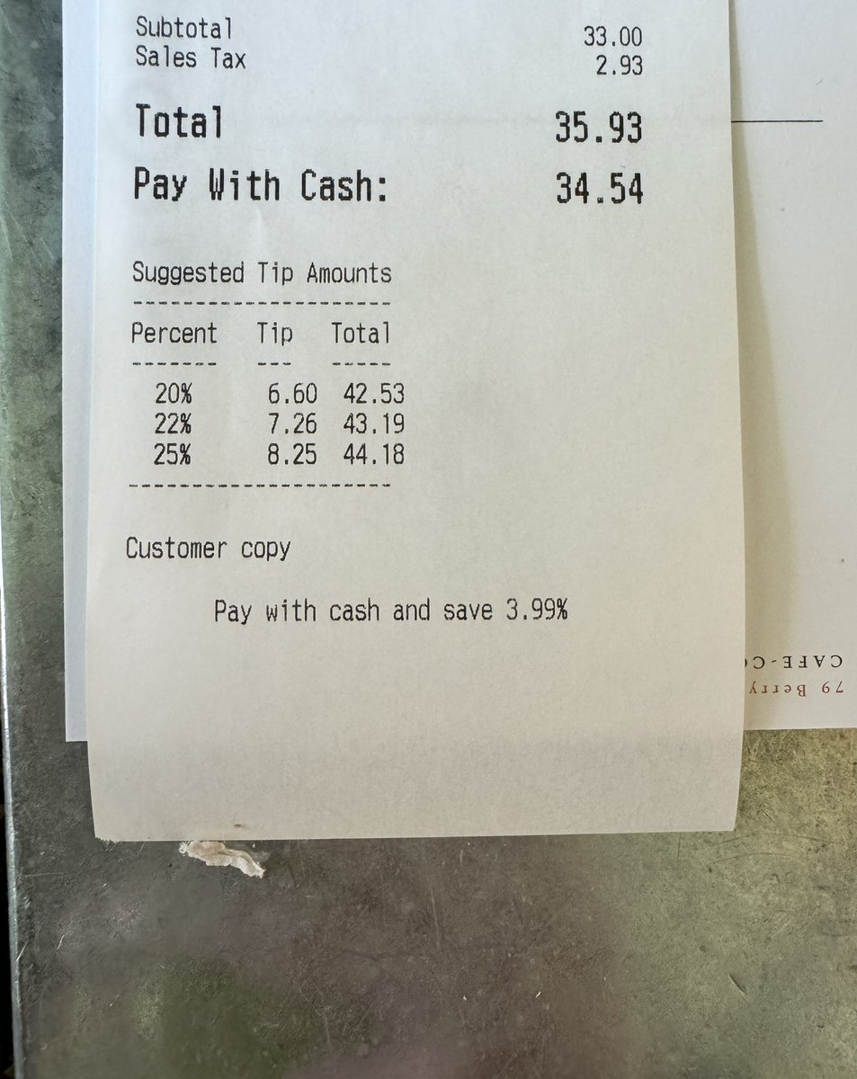 Can’t wait for receipts to have a matrix of surcharges/discounts by network and card type!