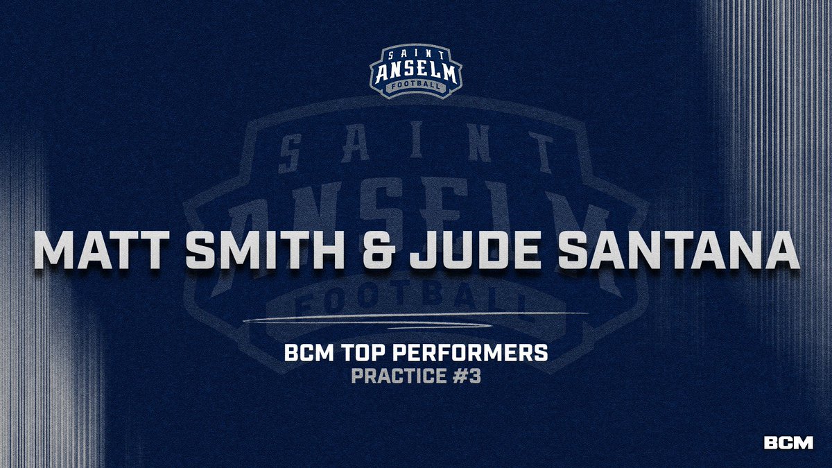 Congratulations to the #BCM Top Performers from Practice #3. 🚨 Matt Smith 🚨 Jude Santana