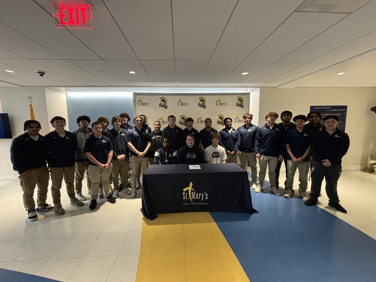 stmarysspartans's tweet photo. FOOTBALL: Congrats to Chris Marks on signing his commitment to Saint Anselm. https://t.co/AcMOpvz4oI