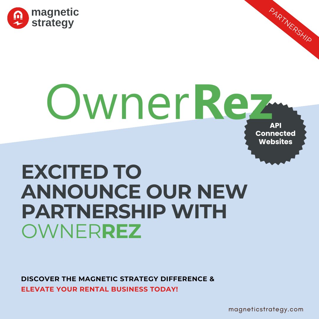 We're excited to announce our new strategic partnership with <a href="/OwnerRez/">OwnerRez</a>  to provide their customers with beautiful API-connected websites.

bit.ly/4ajSzvz 

 #vacationrentals #vacationrentalmanagers #vrm #shorttermrentals #propertymanagers #airbnb #vrbo #ownerrez