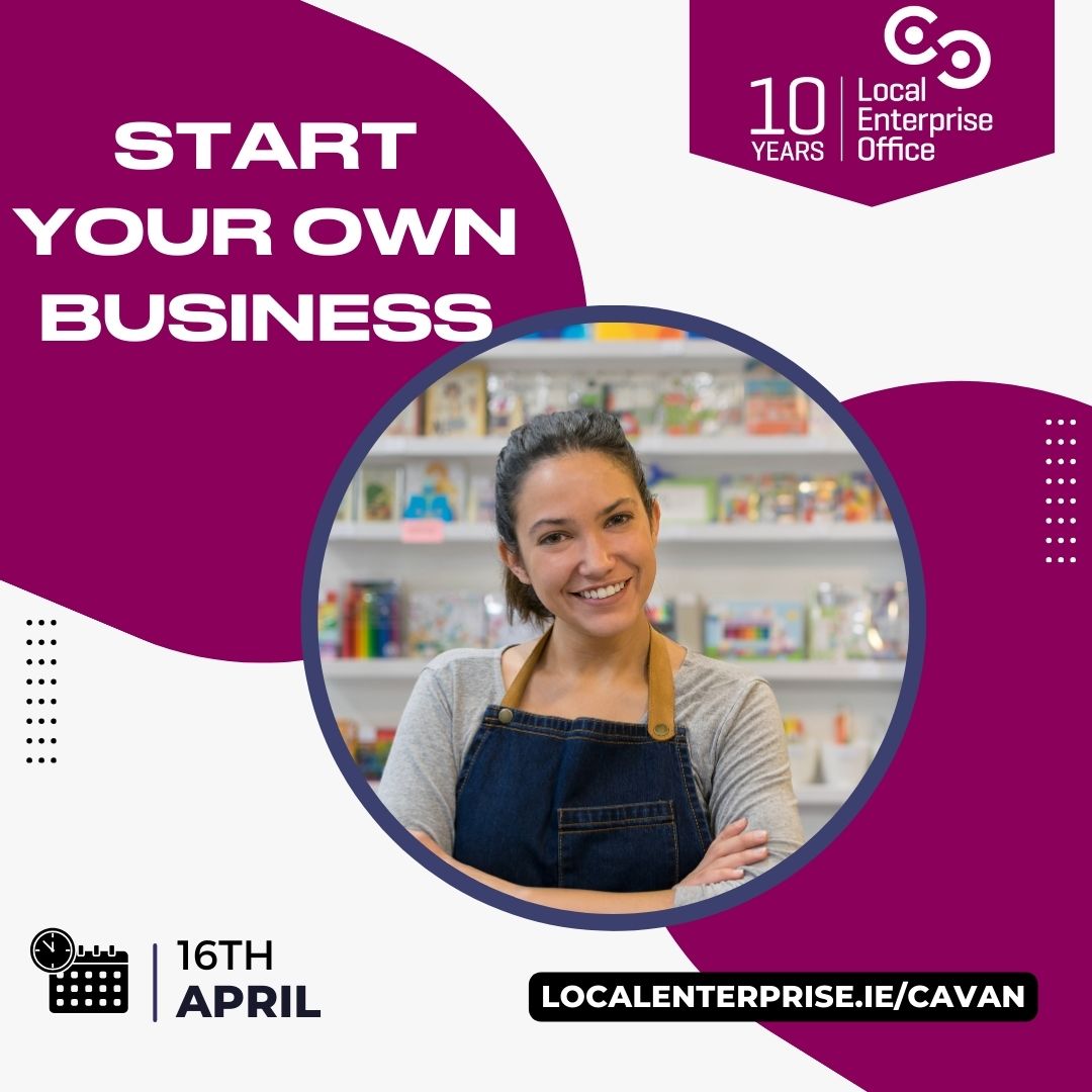Thinking of starting a small #Cavan business? Join our Start Your Own Business Programme, which takes place from April 16th!🚀

📅 16th April - 2nd May, twice weekly
⏰ 6.30pm to 8.30pm
🌍 Online
Cost: €25

Book now ➡️ i.mtr.cool/hzeoxusryi
#makingithappen