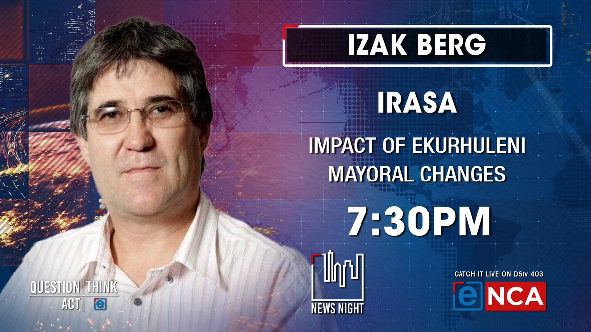 [COMING UP] Ekurhuleni has a new mayor, the third in three years. The metro has been rocked by instability since the local government elections in 2021. So what does this mean for services? eNCA's @FrancisHerd will discuss this with Izak Berg from the Independent Ratepayers…