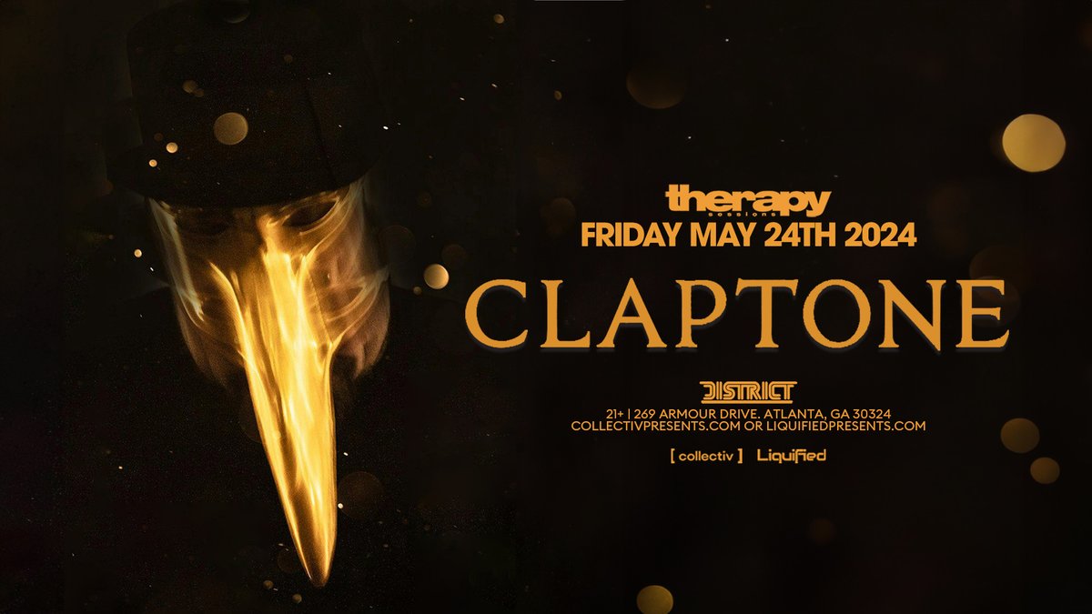 .@Claptone_ takes over District Atlanta on May 24th for a night of euphoria on the dance floor ✨ 🎟: bit.ly/CLAPTONEATL2024 ⏰: On Sale Friday, April 12th at 12 PM EST