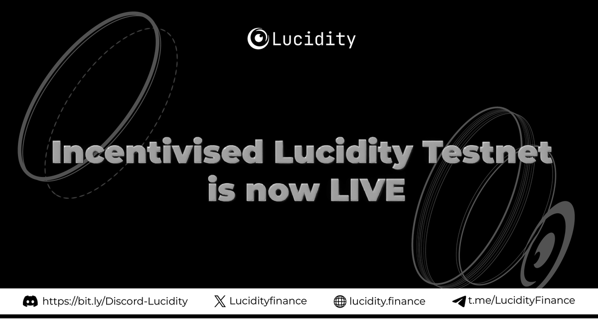 🎉 Lucidity Alpha v1 is officially LIVE along with the incentivized testnet! 🚀

After months of dedicated work, we're thrilled to share our dApp with our community.

Join NOW!

Link Below👇

#incentivizedtestnet #testnet #airdrop