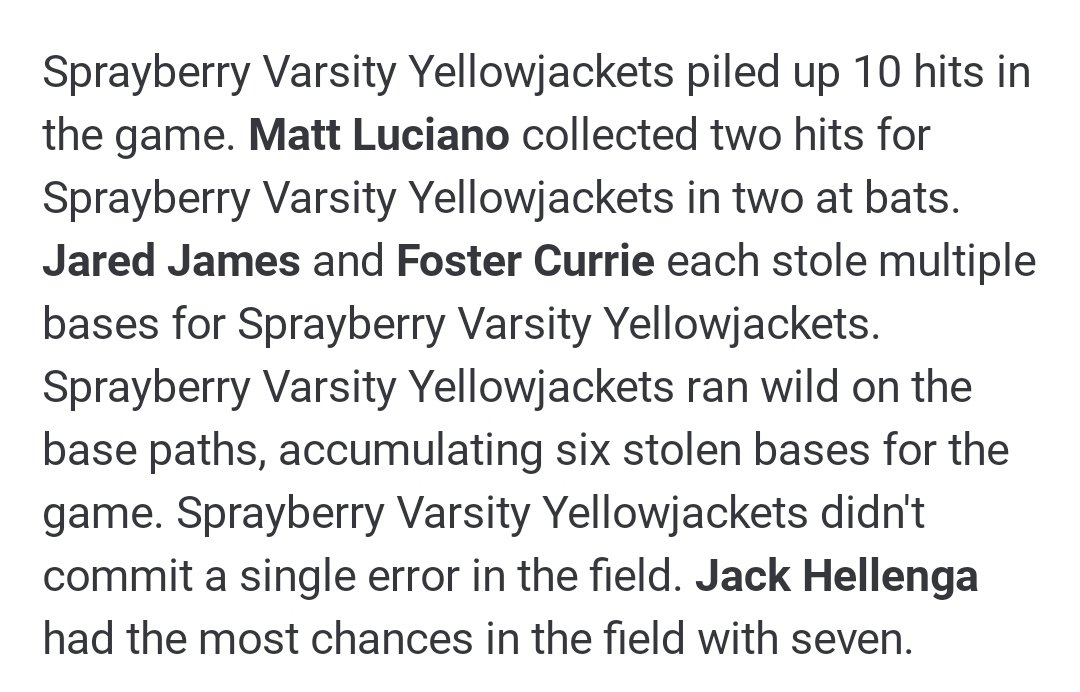 Sprayberry Baseball (@shsjaxbaseball) on Twitter photo More highlights from our game with South Cobb. @FosterCurrie <a href="/MattLuciano11/">Matt Luciano</a> <a href="/Jared_James07/">Jared James</a> <a href="/PG_Georgia/">Perfect Game Georgia</a> <a href="/PrepBaseballGA/">Prep Baseball Georgia</a> <a href="/GeorgiaMaxPreps/">Georgia MaxPreps</a> More highlights from our game with South Cobb. @FosterCurrie <a href="/MattLuciano11/">Matt Luciano</a> <a href="/Jared_James07/">Jared James</a> <a href="/PG_Georgia/">Perfect Game Georgia</a> <a href="/PrepBaseballGA/">Prep Baseball Georgia</a> <a href="/GeorgiaMaxPreps/">Georgia MaxPreps</a>