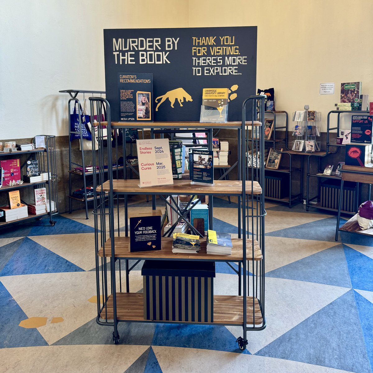 New merch alert! The Cambridge University Library shop has got a brilliant selection of crime-inspired books and gifts. We’ve got Murder by the Book exhibition tote bags, Agatha Christie-themed gifts and a wonderful selection of crime fiction. #MurderbytheBook