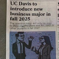 After years of hard work with Steve Boucher (ARE), Joe Chen (GSM), Jeff Willams (ARE), Hollis Skaife (GSM) and Derek Stimel (Econ) we are launching the Business Major at UC Davis. Jointly managed by @ucdavismba , @UCDavisARE and @UCDavisEcon . Read about it on @CaliforniaAggie.