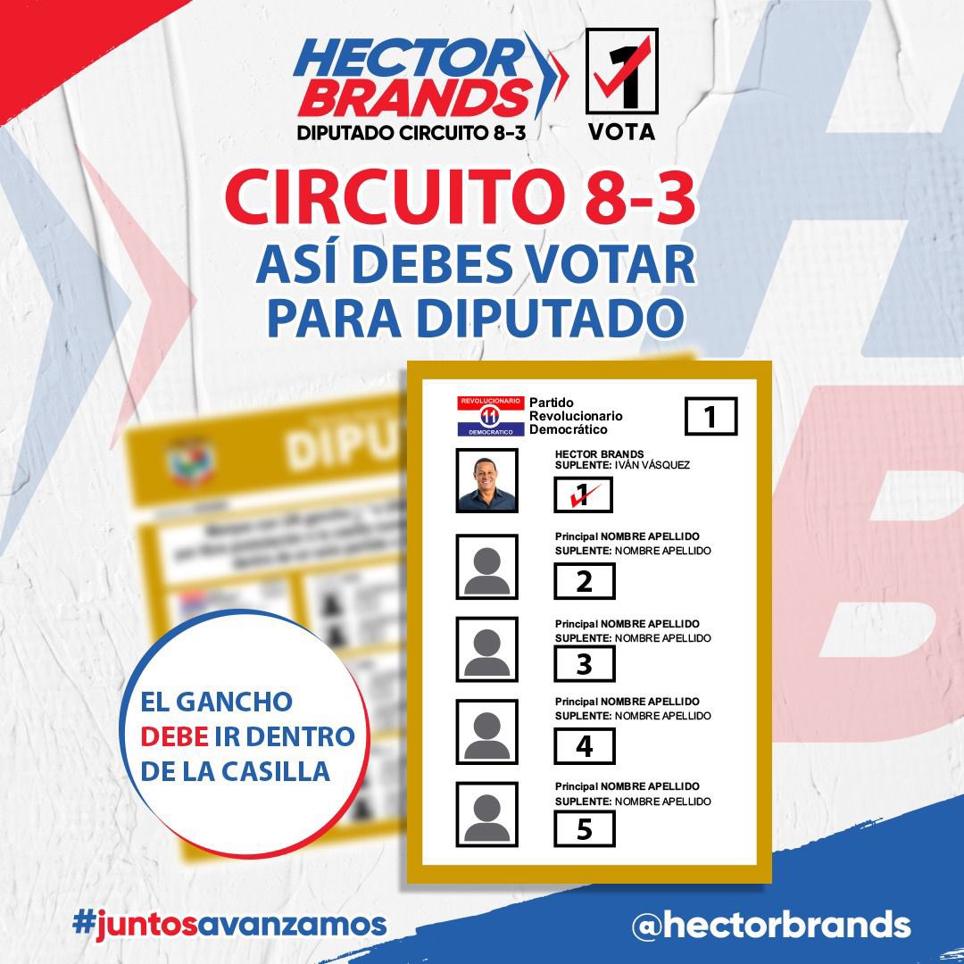 ¡Tu voto es clave para el futuro del circuito 8-3! Este 5 de mayo, reforzaremos nuestros pilares: educación, cultura, deporte, emprendimiento y tecnología. Juntos, construiremos un Panamá de oportunidades. ¡Vota por el progreso de nuestro circuito y país! 🗳️🇵🇦