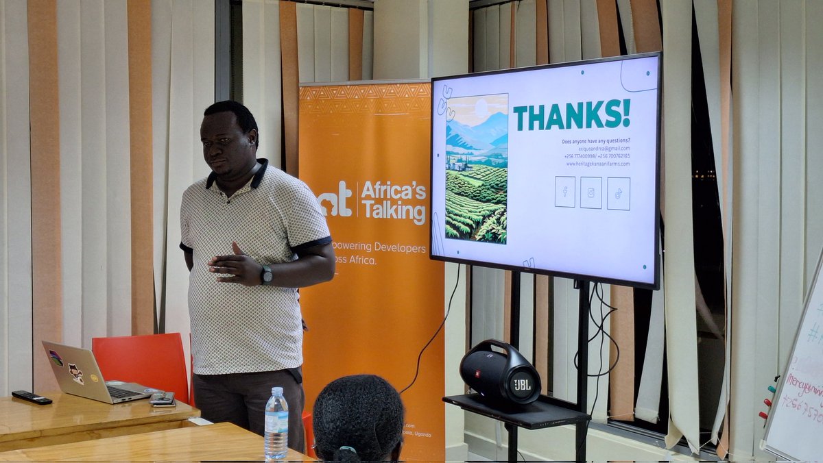 A powerful presentation by Andrew Eriki! His approach to integrating tech in agriculture focuses on custom solutions and direct engagement with the farming community, truly a thought leader in this space. #AgriTech #BuildwithAT #WeLoveNerds