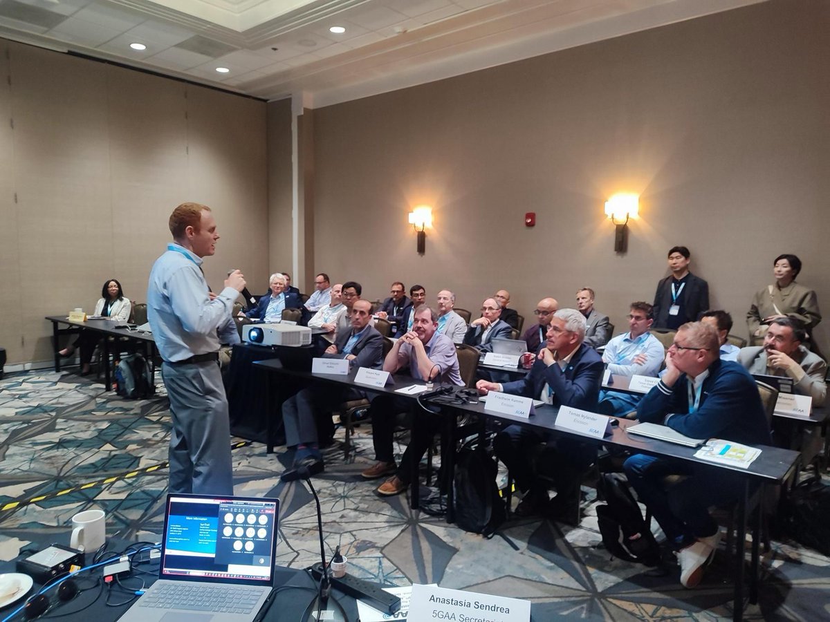 AppInfoInc's tweet image. Applied Information participated in the 30th 5GAA Meeting, engaging in sessions on Connected Vehicle tech and discussing advancements with industry leaders. Thanks to 5GAA for the valuable insights and networking, furthering the mission for safer roads. #5GAA #ConnectedVehicles