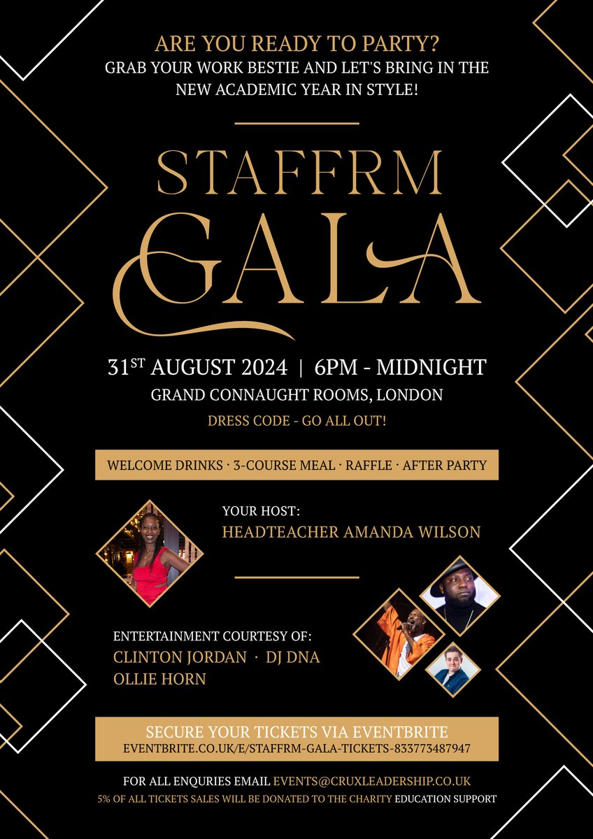 This event is open to those who work in education - whatever your role may be. Come and party with me. Early Bird tickets are now available but limited. eventbrite.co.uk/e/staffrm-gala…