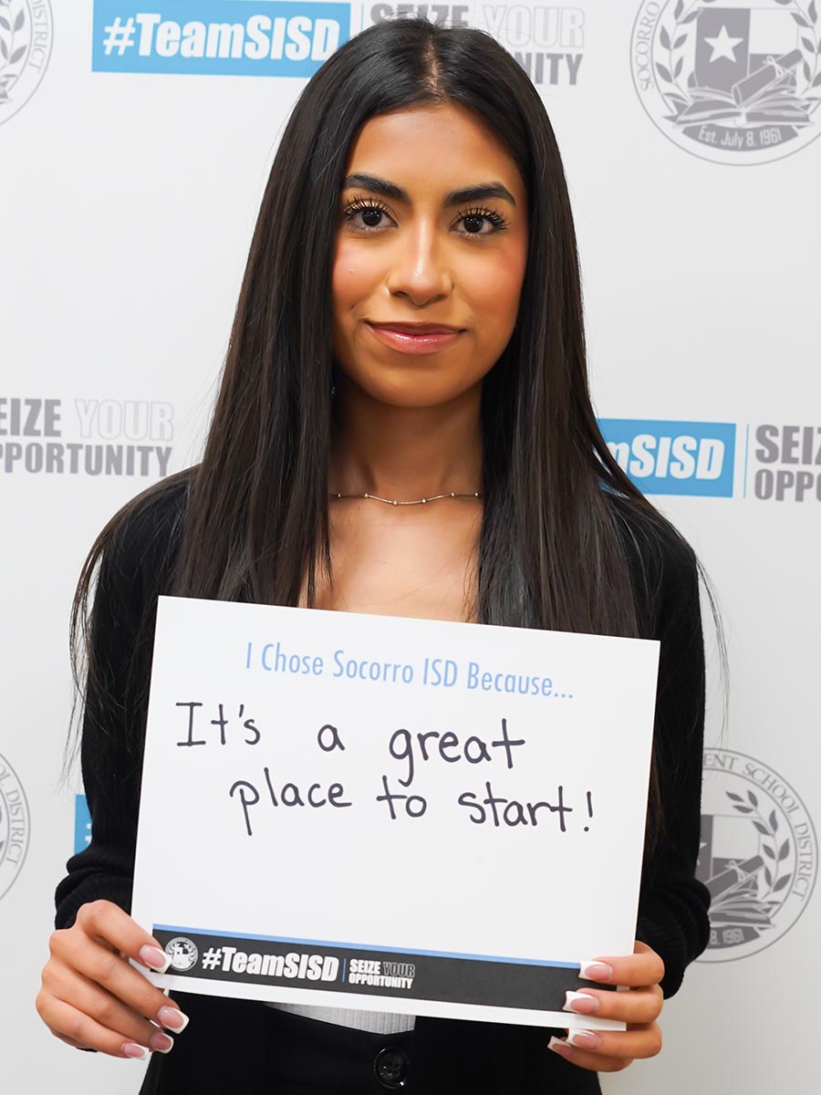 #TeamSISD is proud to announce Cielo Salazar as a College Student Worker. Welcome to @SocorroISD! Congratulations!