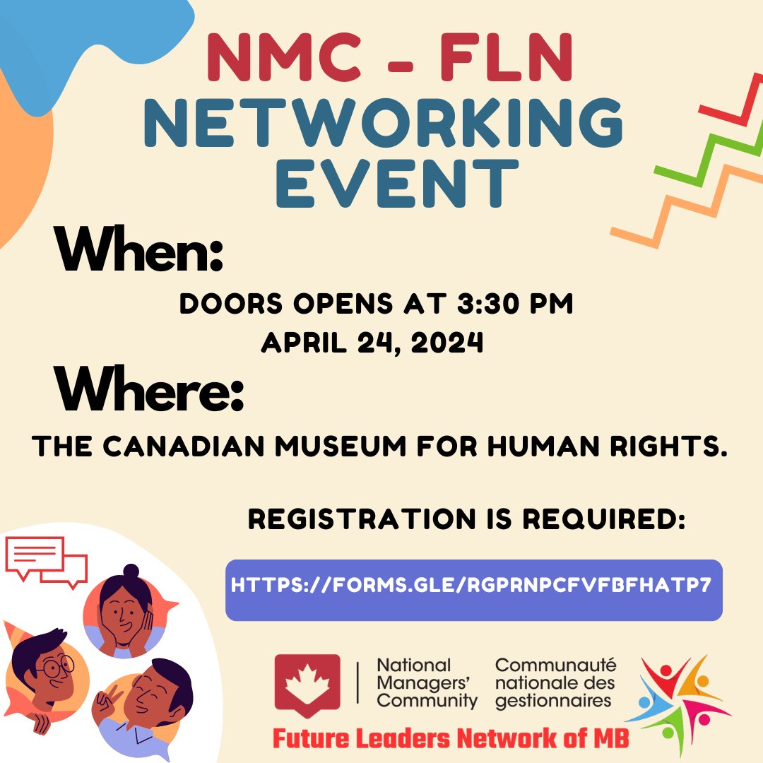 Registration:forms.gle/RGPRnPCfVFbFHa… Doors opens at 3:30 pm, on April 24, 2023 85 Israel Asper Way - Manitoba Teachers' Society Classroom Lobby, CMHR #fln #flnmb #futureleaders #futureleadersnetwork #futureleadersnetworkmanitoba #winnipeg #manitoba #canada #publicservice