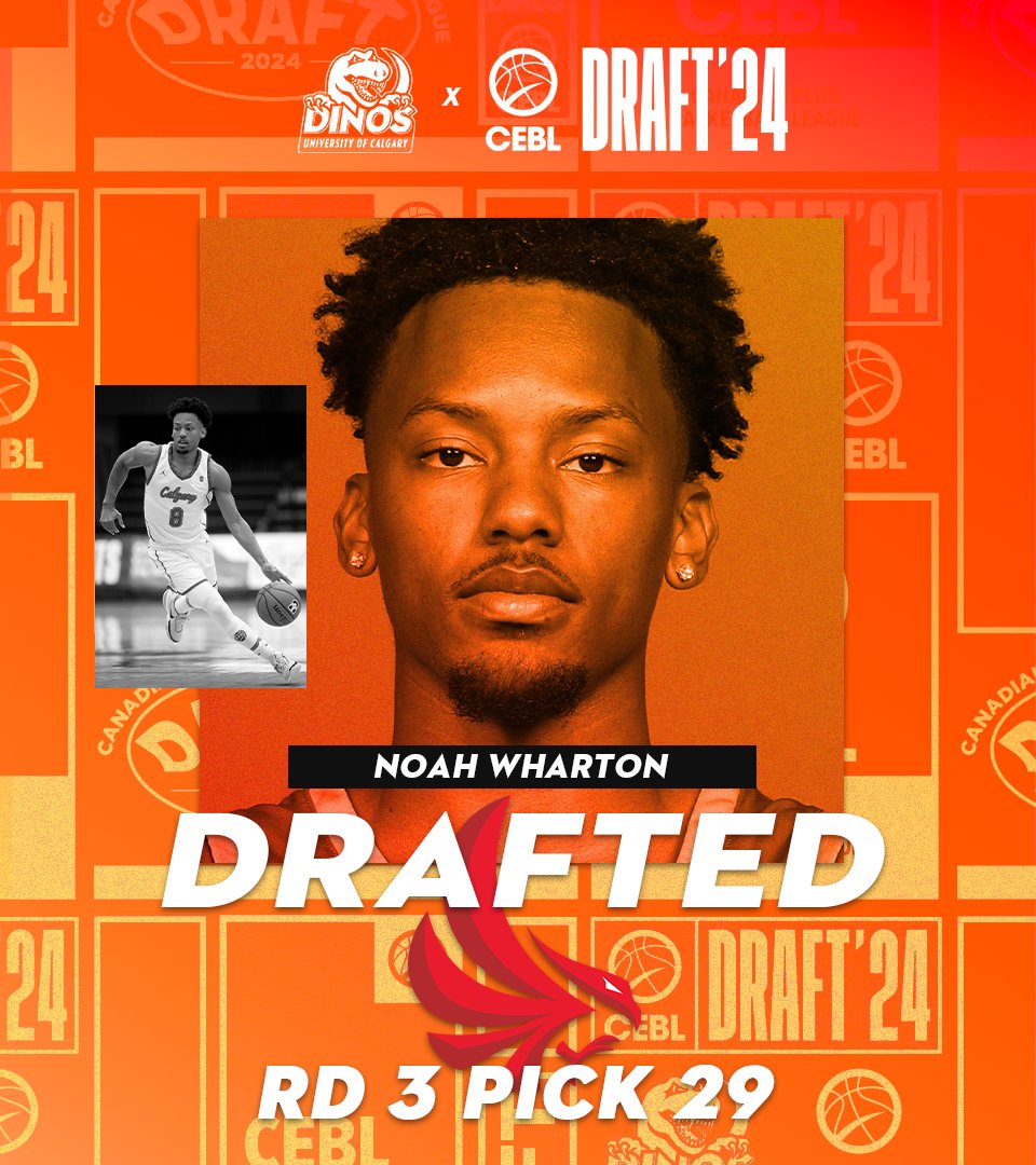 ALL CALGARY ‼️

Noah Wharton is staying in #YYC as he goes in the third round, 29th overall, to the @CalgarySurge in the #CEBLDraft!

#GoDinos