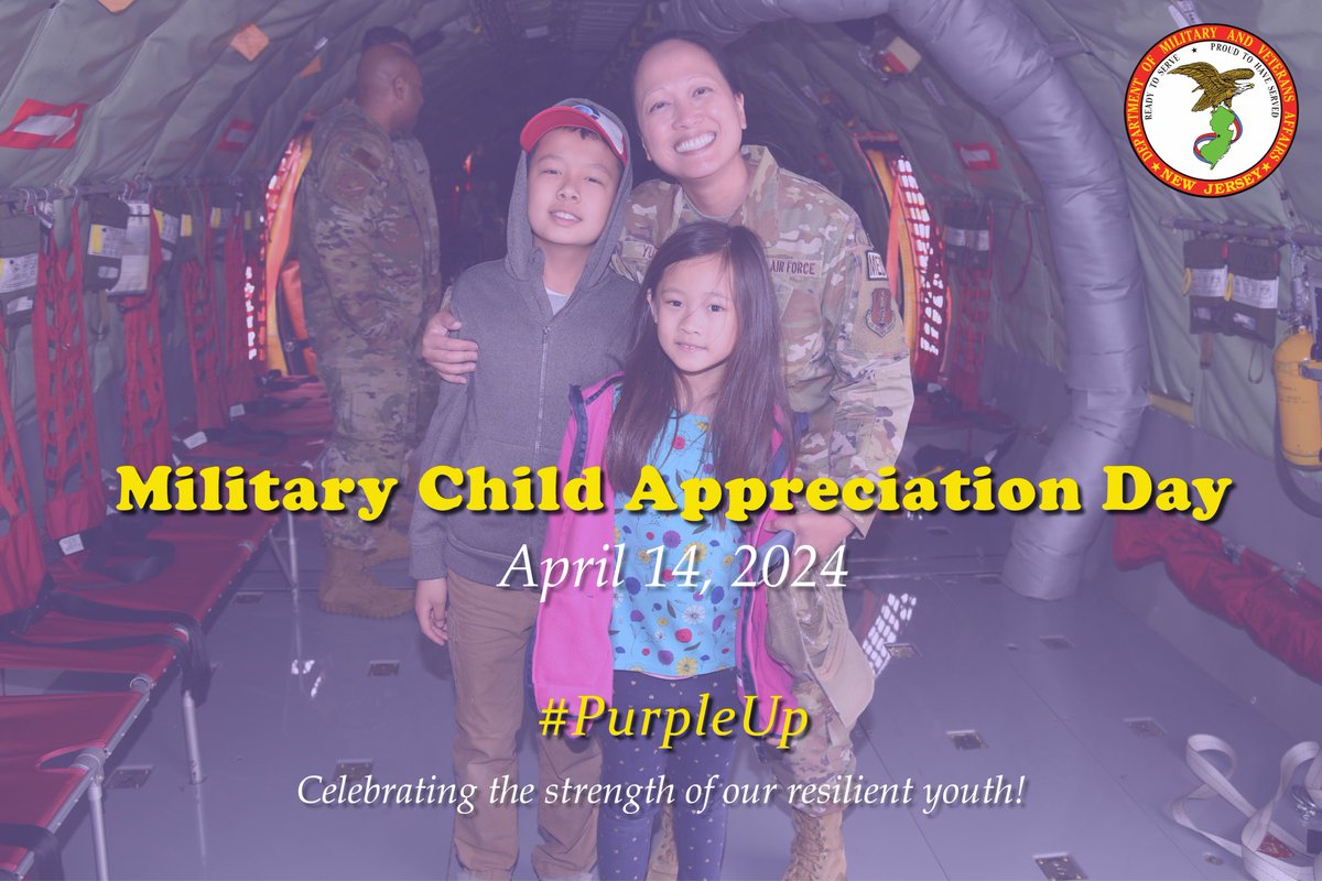 April is Month of the Military Child and #OTD, @govmurphy designated April 14 as “Military Child Appreciation Day.” We recognize the military's most unsung heroes – their children. May the focus of this special day help them feel uniquely appreciated! #PurpleUp