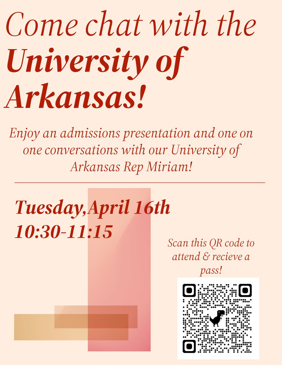 JUNIORS!!! Great opportunity to ask questions about the University of Arkansas!