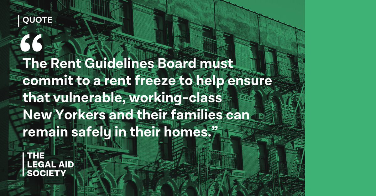 NEW: We just released a statement in response to the NYC Rent Guidelines Board's 2024 Income and Affordability Study: “Tenants across New York City are at a breaking point and they cannot shoulder another rent increase.' More: legalaidnyc.org/wp-content/upl…