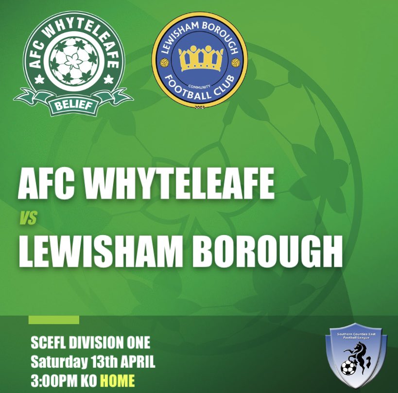 NEXT UP 3 (maybe 4) games remaining - 7 (maybe 10) points needed to guarantee the title! 🏆 @SCEFLeague Division One 🆚 @LewishamBoroCFC 📆 Saturday 13th April ⏰ 15:00 🏟️ Church Road, CR3 0AR 🎟️ Adults £5, Concessions £2 Our first home fixture since #nonleagueday so a chance…