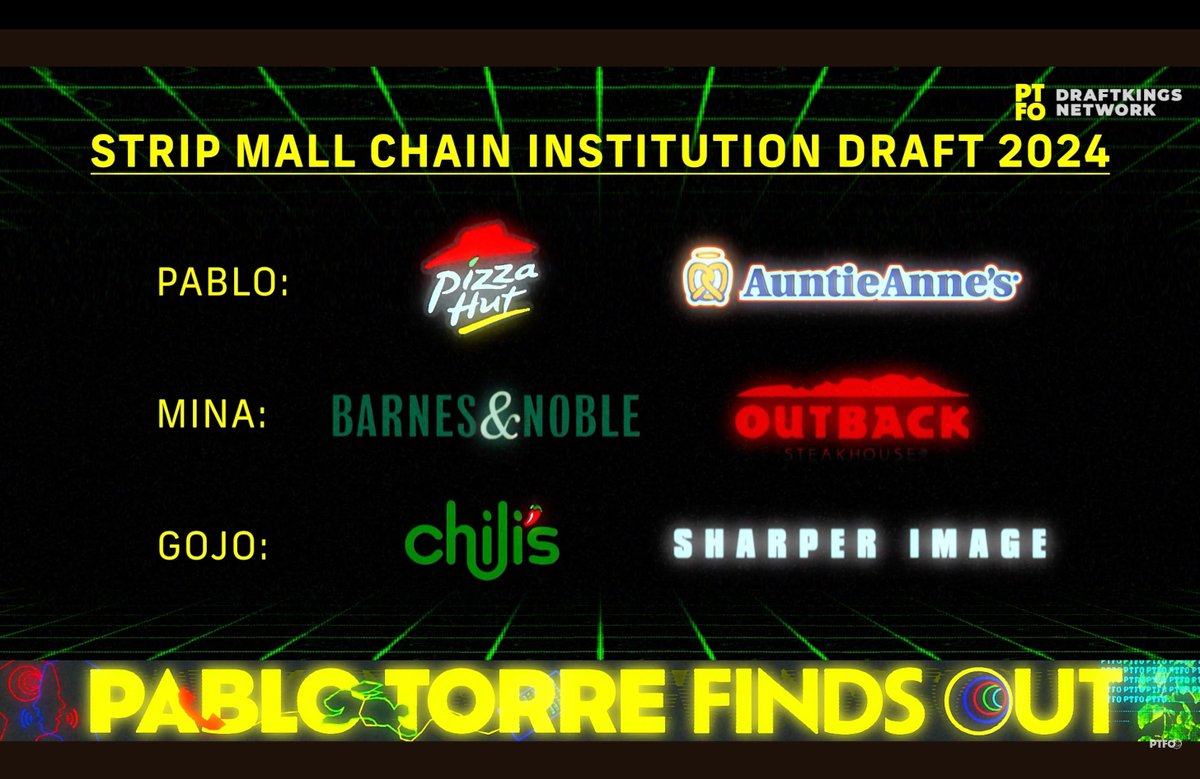 The Strip-Mall Chain Institution Draft is here!!! 🔥 Who won? @minakimes @mikegolicjr @PabloTorre