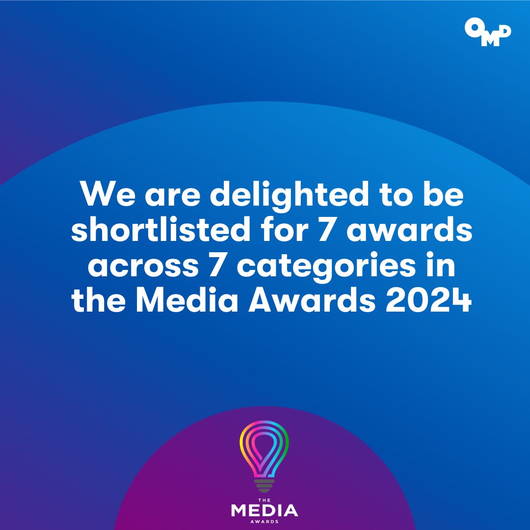 Delighted to have 7 awards shortlisted across 7 categories in this year’s Media Awards. The best of luck to all teams and clients on the night. #mediaawards24 #mediaawards #MA24