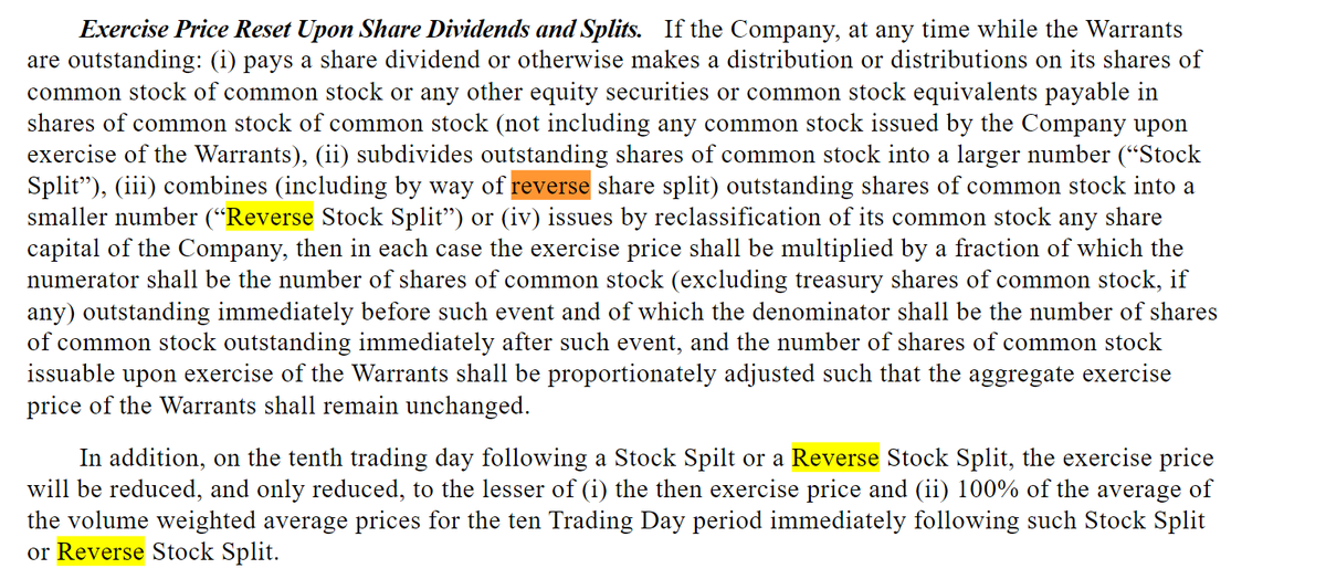 $NUTX I'm seeing this stock mentioned a lot. Reason it keeps pricing down is because of this warrant reset agreement in the case of a RS. Pretty toxic financing. On WL nonetheless, company isn't terrible.