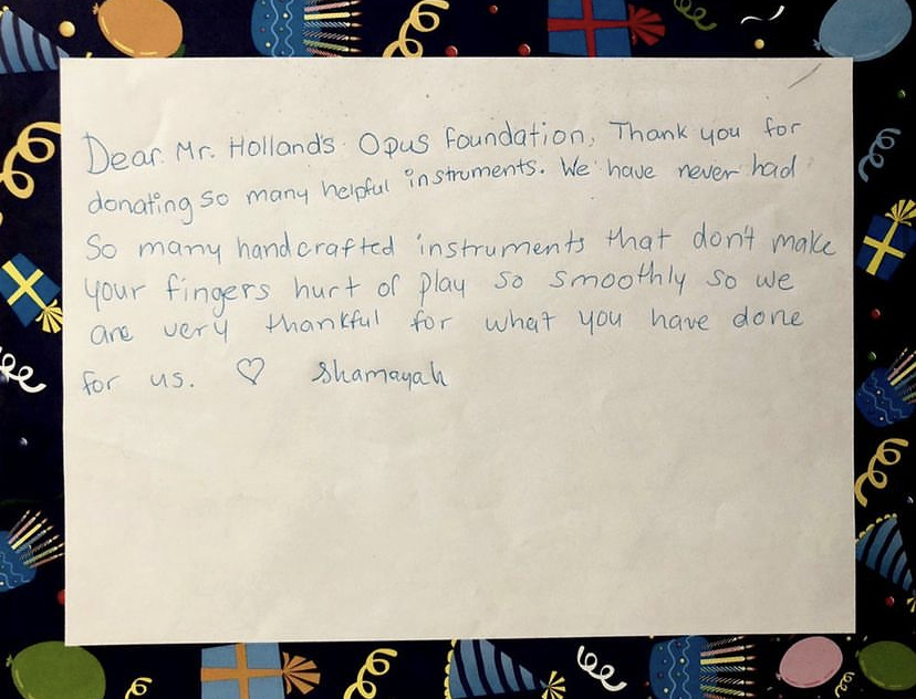 Throwback to a thank you note from Bronx violin student, Shamayah. MHOF donated 38 new string instruments to One World Middle School in 2017. As you can see, a new instrument can make a world of difference for generations of students. #mhof #musiceducation #tt #throwbackthursday