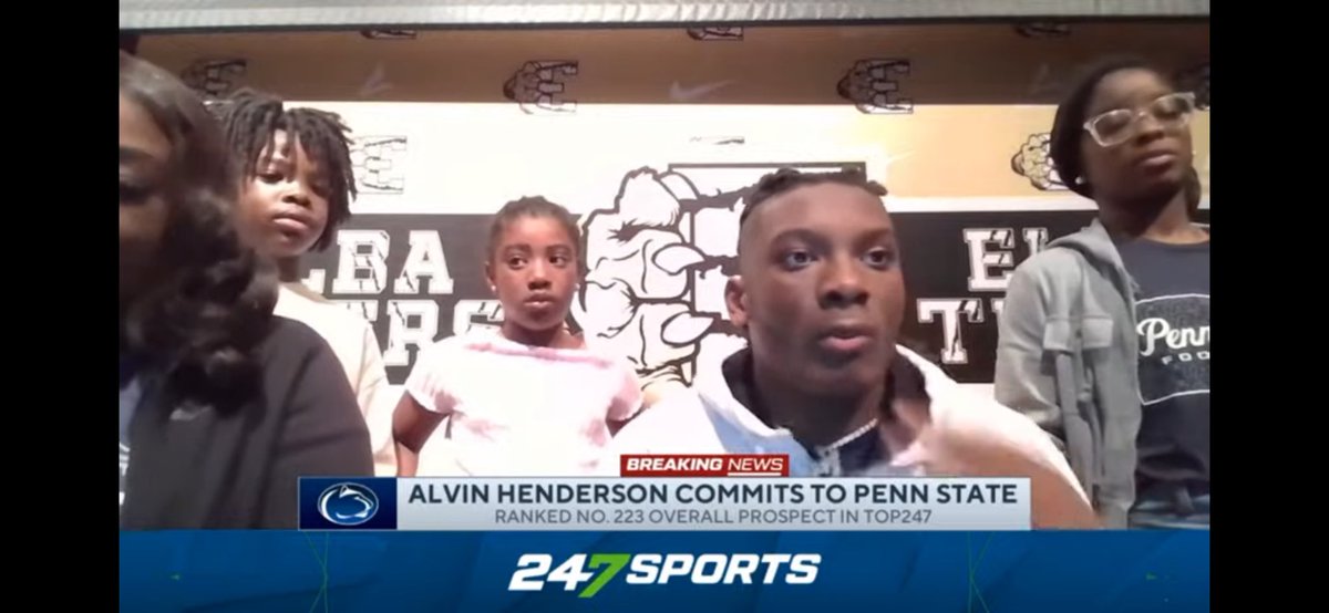 Four-star running back Alvin Henderson has committed to Penn State. Henderson has tallied 7,234 rushing yards and 132 touchdowns during his high school career. He is the third running back in the Nittany Lions 2025 class. He announced the decision live on YouTube