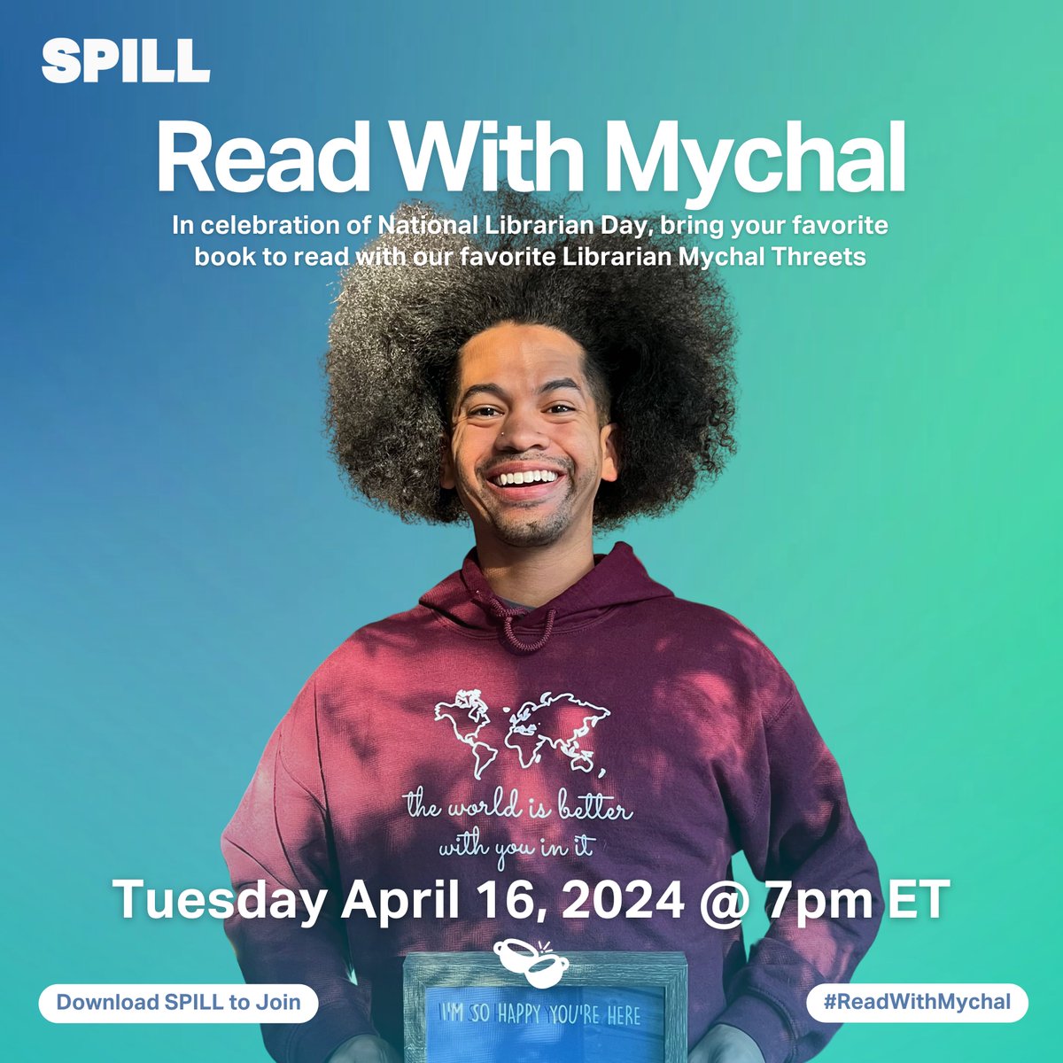 In celebration of #NationalLibrarianDay, bring your favorite book to read with our favorite Librarian @mychal3ts while chatting about the importance of literacy, access to information, & the vital role librarians play in fostering a love for reading & lifelong learning.

Tuesday…