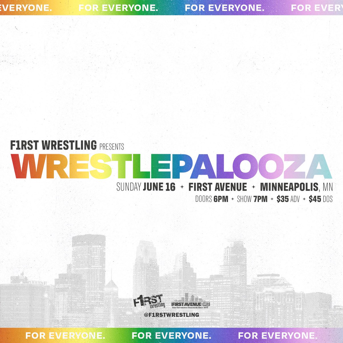 #WRESTLEPALOOZA SUNDAY | June 16th Minneapolis, MN Doors 6pm | Show 7pm | 18+ Tickets: $35 ADV | $45 DOS 🎟️ axs.com/events/531272/…