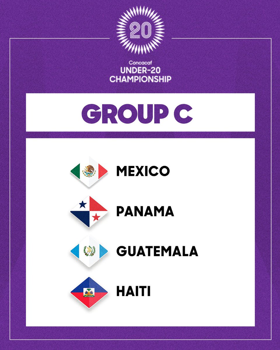The groups for the Concacaf Men’s U20 Championship are set! 🏆⚽