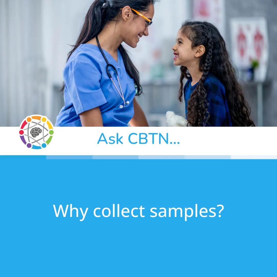 Samples are vital for brain tumor research at #CBTN. They reveal insights into the disease and enable novel treatments. We strive for breakthrough therapies and a brighter future with passionate researchers and generous participants. Learn more: rebrand.ly/cbtnfaq #askCBTN