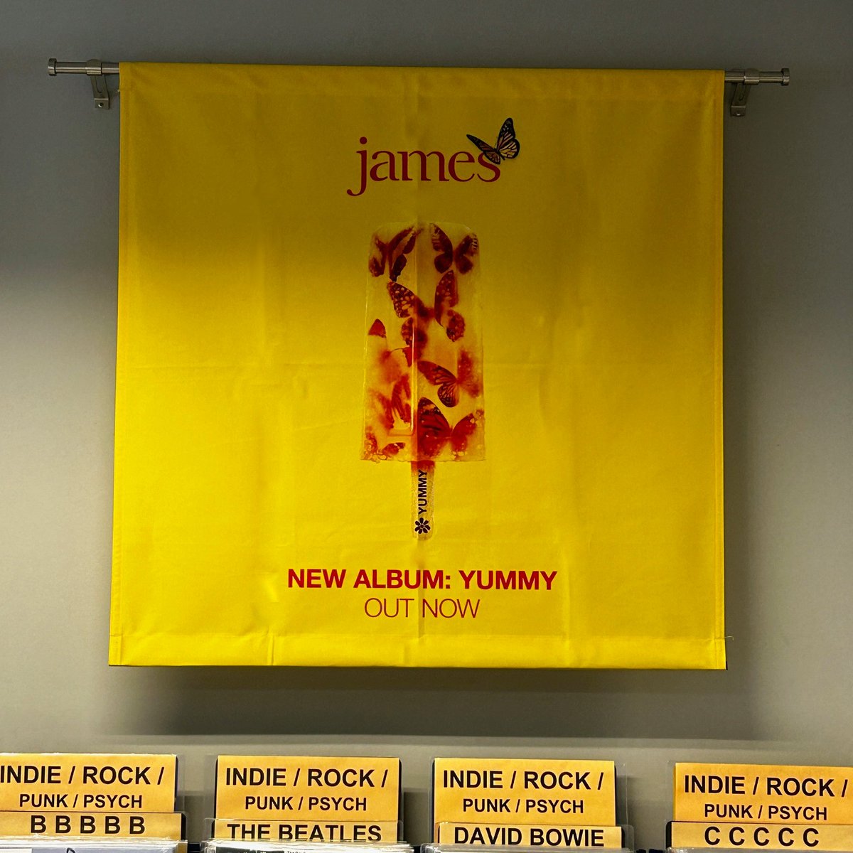 BRAND NEW BANNER James - Yummy Released today Indies Exclusive red vinyl / black vinyl / CD Order your copy here: piccadillyrecords.com/153327/James-Y… @wearejames