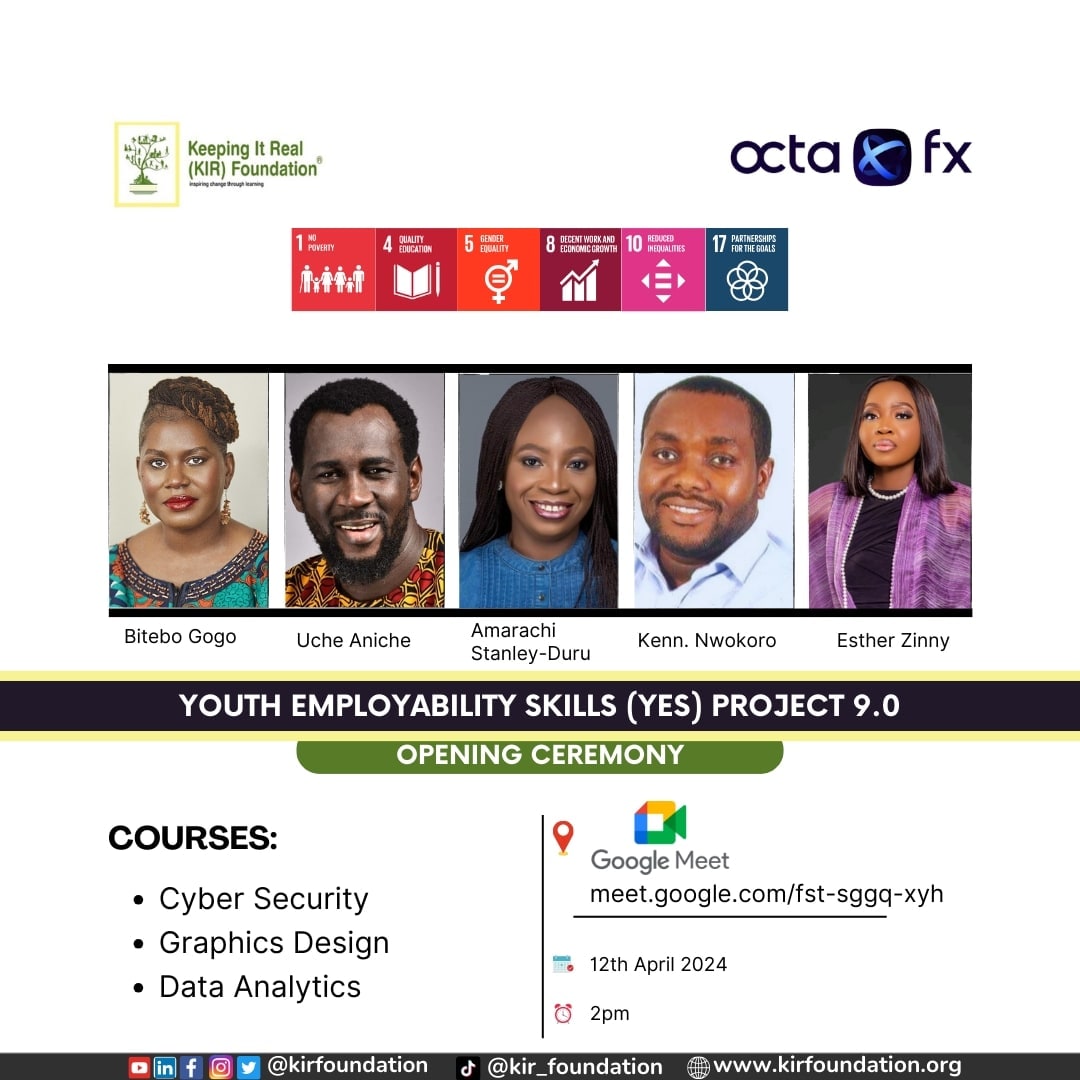 #BreakingNews! #JoinUs on IG, @kirfoundation #TOMORROW, 12th April, 2024, for the hybrid Opening Ceremony  of the #YESProject9.0. 25 #YOUTH who have received #Scholarships from our Sponsors @OctaWorldwide will be trained in market-relevant tech & soft skills for 3 months. @nnngo