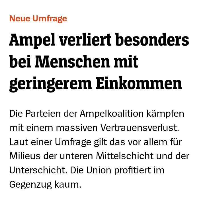 Drei Jahre Reallohnverluste in Folge, teuere Energie und Lebensmittel, nicht mehr bezahlbare Mieten, schwache wirtschaftliche Entwicklung, enorme Unsicherheit hinsichtlich der Transformation... ...ich glaube die Politik muss 'einfach besser kommunizieren' 😵‍💫