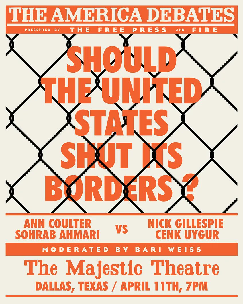 @NateAFischer I wonder if he was deliberately chosen for the upcoming debate in Dallas as a more softline critque to 'open borders'